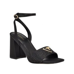 GUESS Black Studded Block Heel Sandals